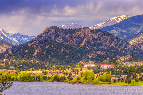 Famous Stanley Hotel,1909, Shot from Lake Estes, Estes Park, Colorado.